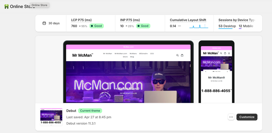 Mr McMan Website MrMcMan.com Analytics Fast Load Speed 0.76 Seconds