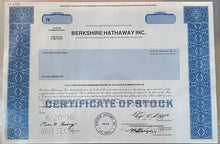 Load image into Gallery viewer, Berkshire Hathaway Stock Certificate
