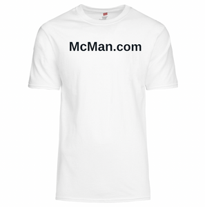 McMan.com T Shirt For Sale Official McMan™ Brand Men's T-Shirt White and Black